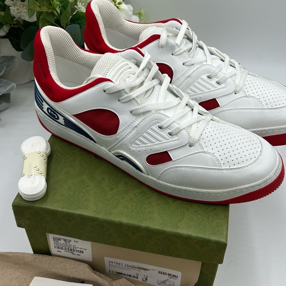 Men's Gucci, low top basket sneaker size 15 made in Italy